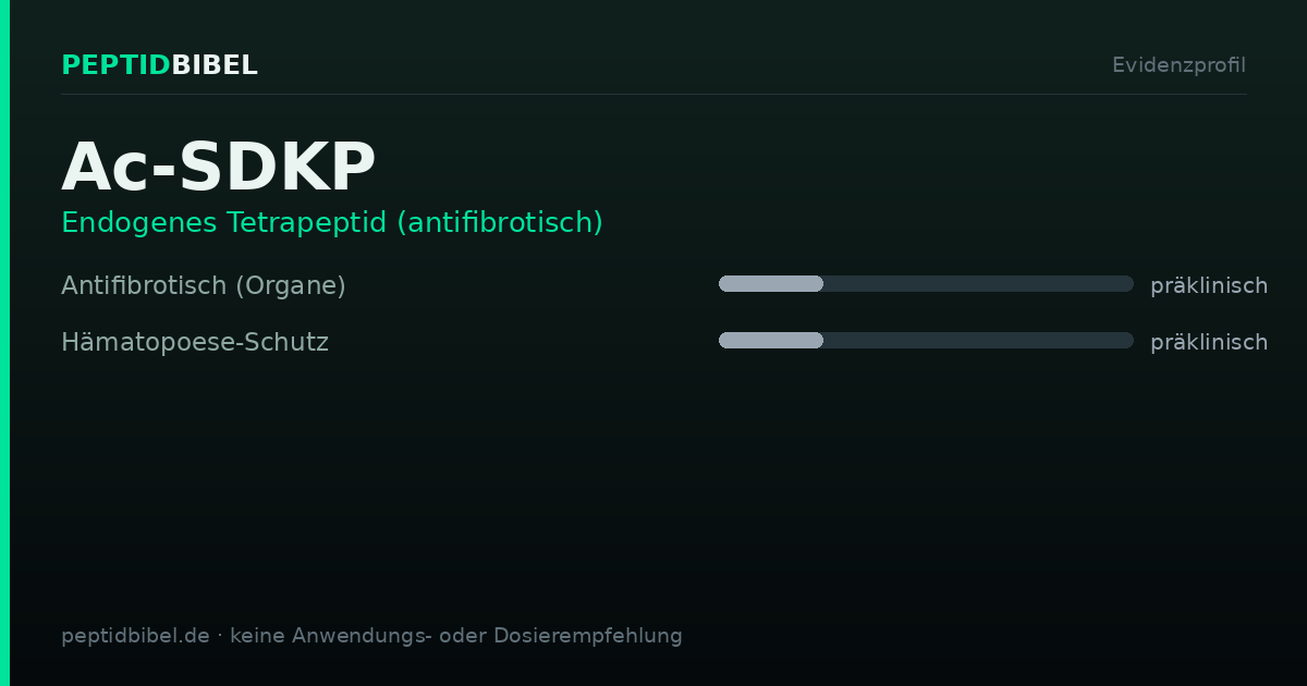Evidenzprofil von Ac-SDKP: Einstufung der untersuchten Endpunkte