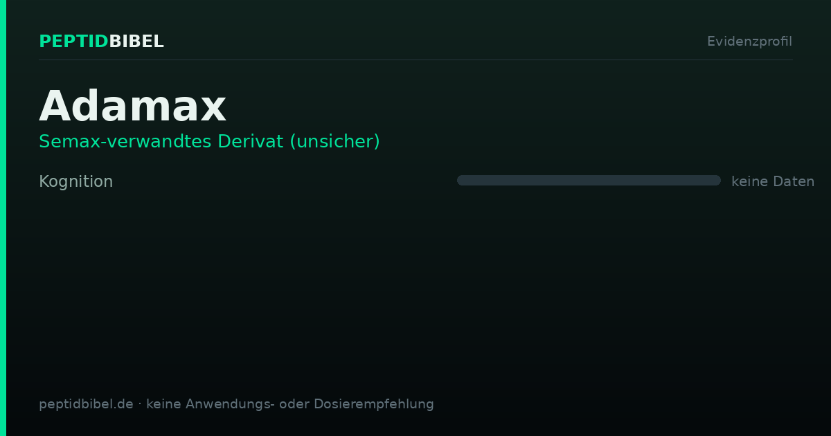 Evidenzprofil von Adamax: Einstufung der untersuchten Endpunkte
