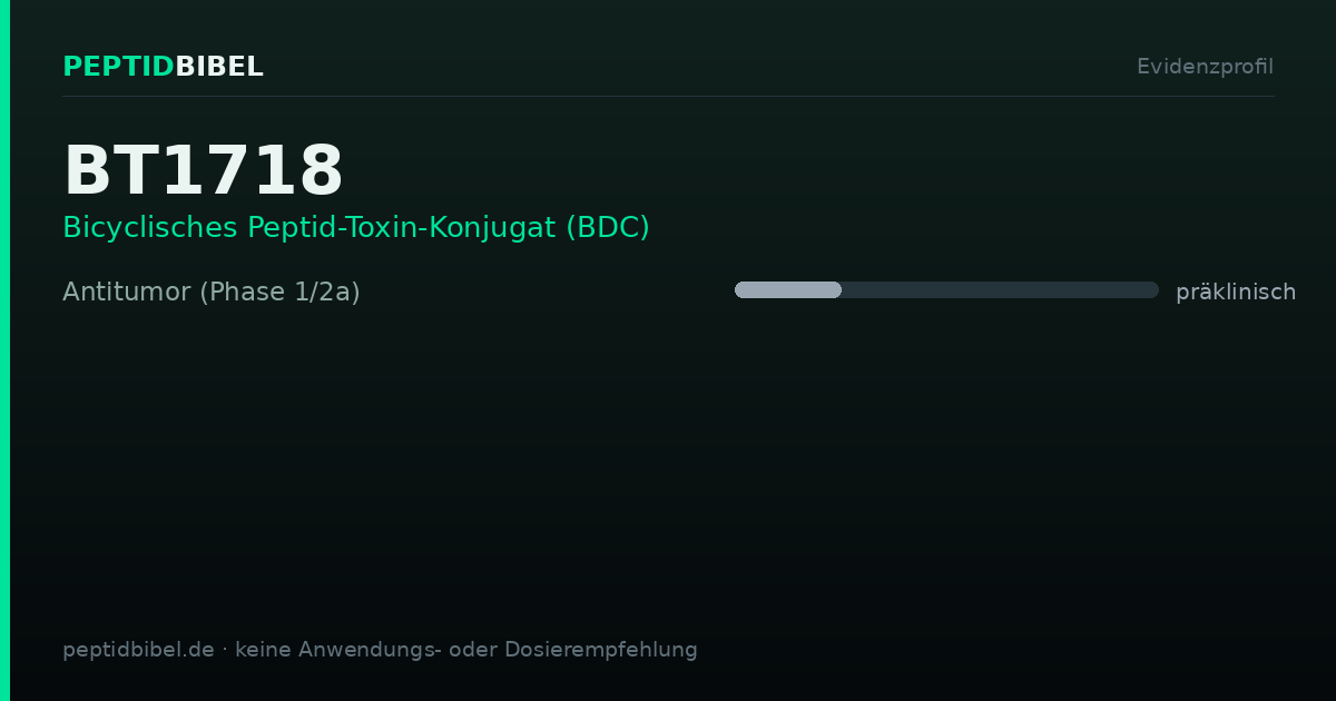 Evidenzprofil von BT1718: Einstufung der untersuchten Endpunkte