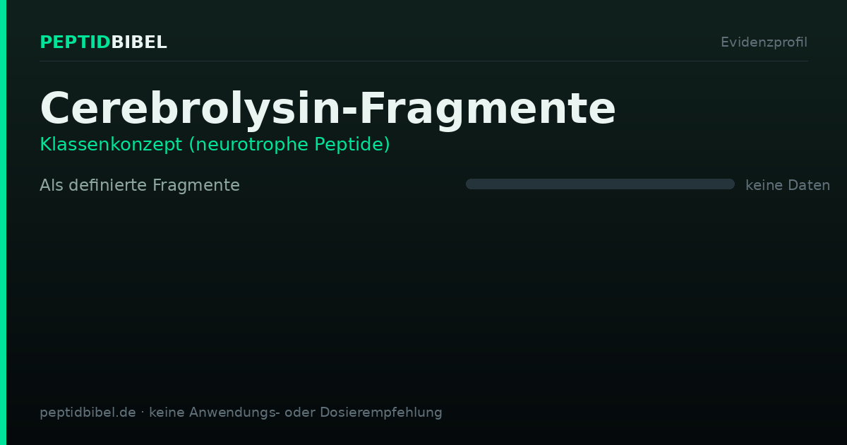 Evidenzprofil von Cerebrolysin-Fragmente: Einstufung der untersuchten Endpunkte