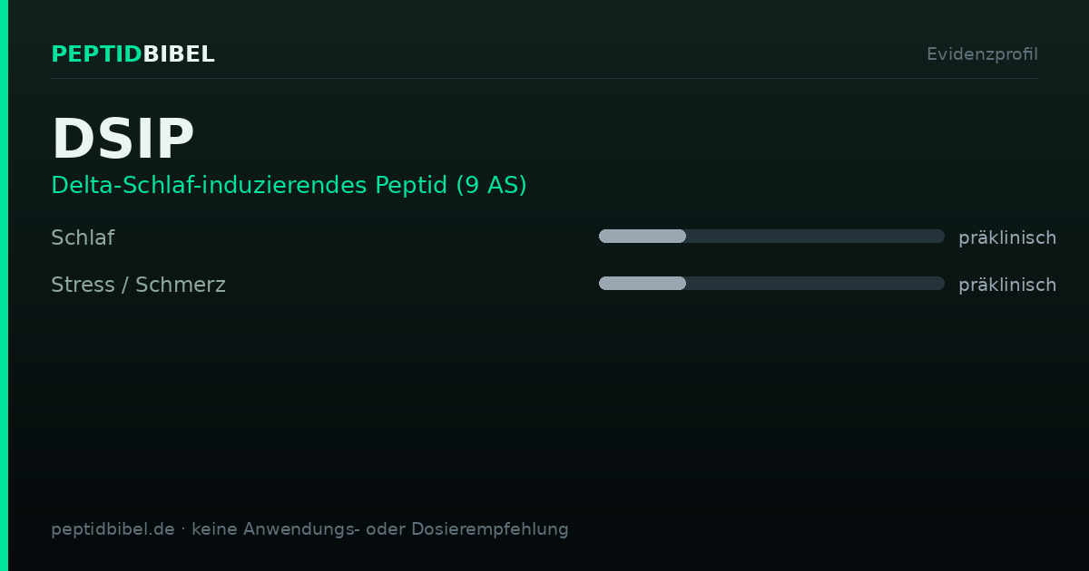 Evidenzprofil von DSIP: Einstufung der untersuchten Endpunkte