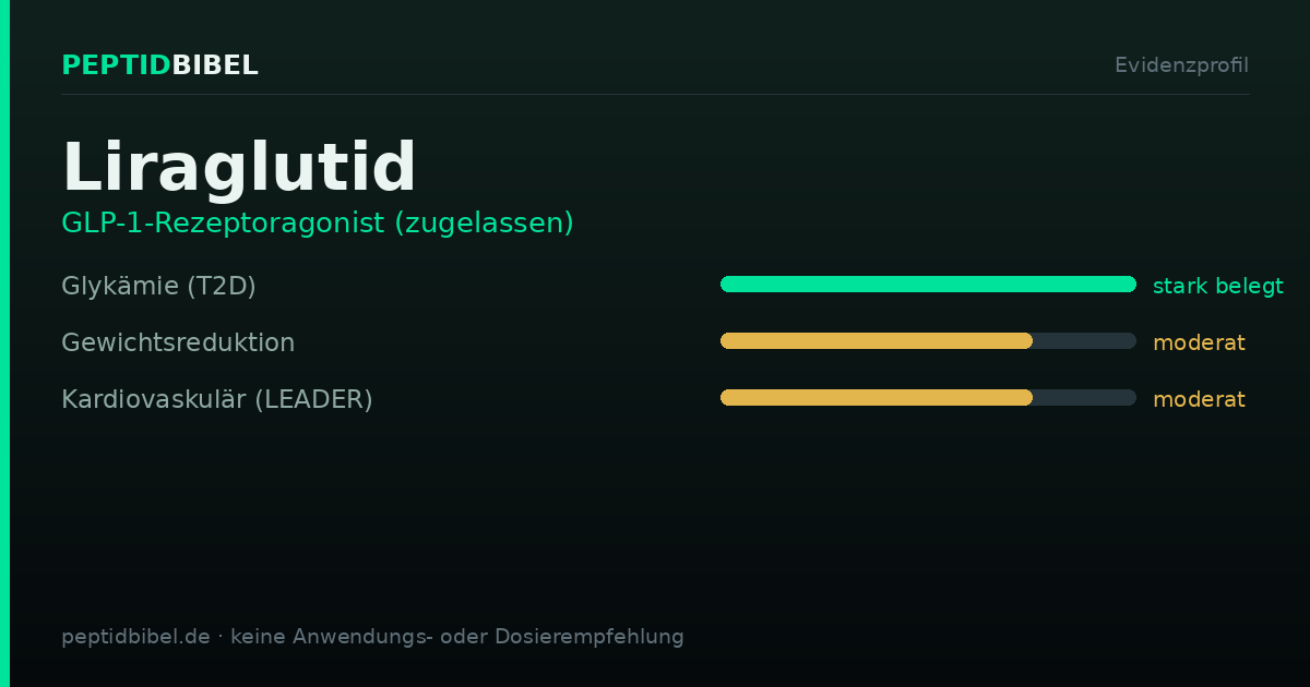 Evidenzprofil von Liraglutid: Einstufung der untersuchten Endpunkte