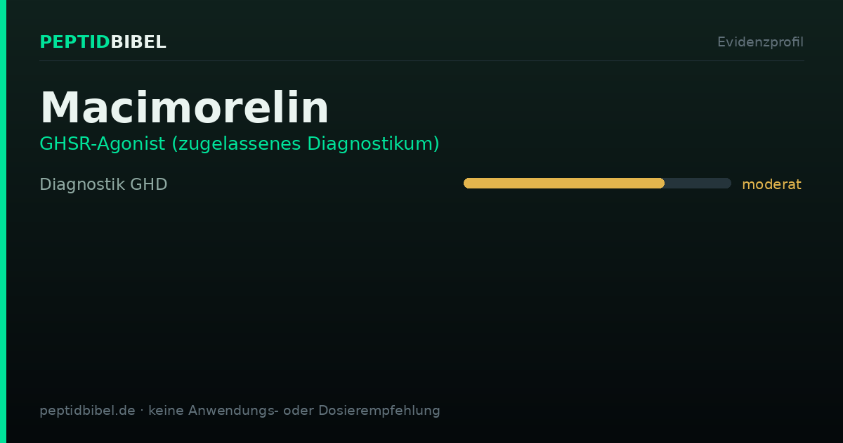 Evidenzprofil von Macimorelin: Einstufung der untersuchten Endpunkte