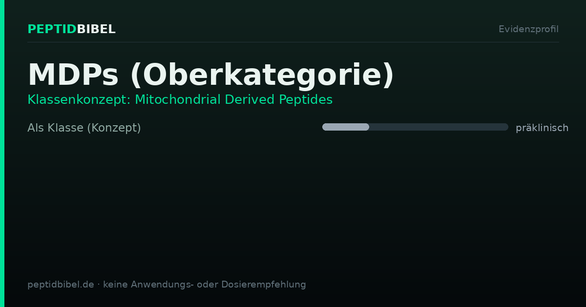 Evidenzprofil von MDPs (Oberkategorie): Einstufung der untersuchten Endpunkte