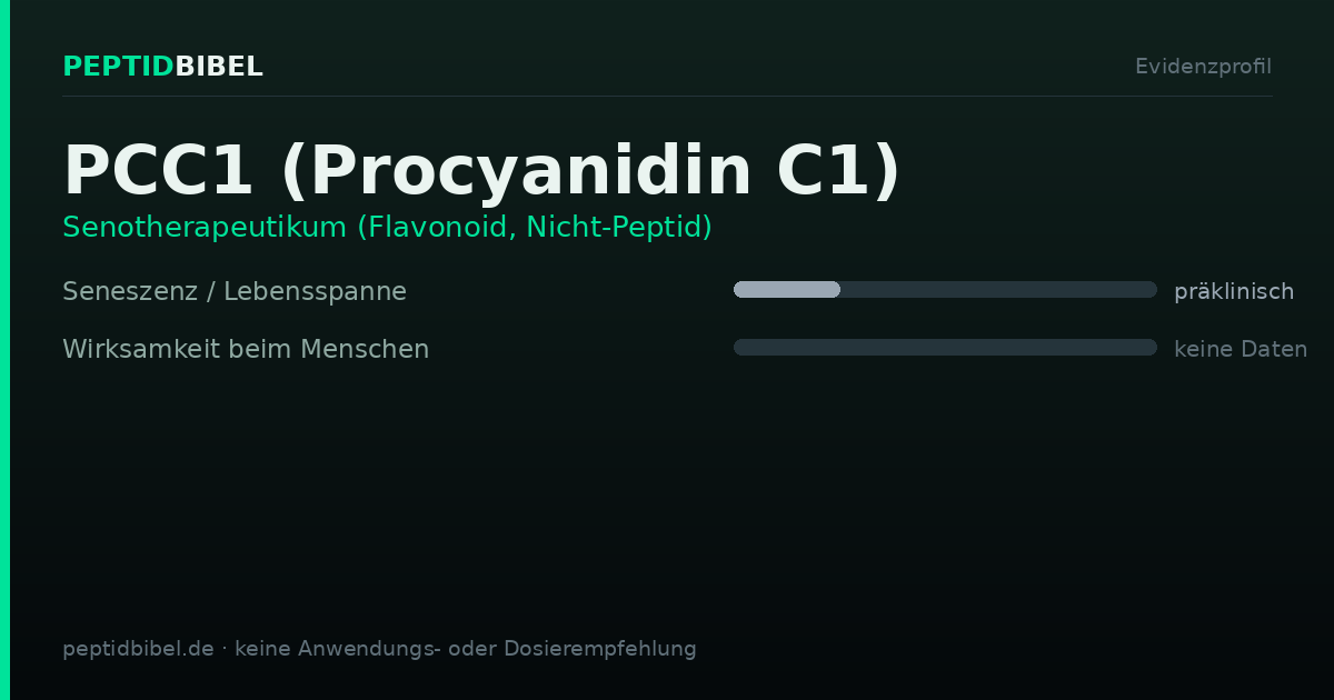 Evidenzprofil von PCC1 (Procyanidin C1): Einstufung der untersuchten Endpunkte