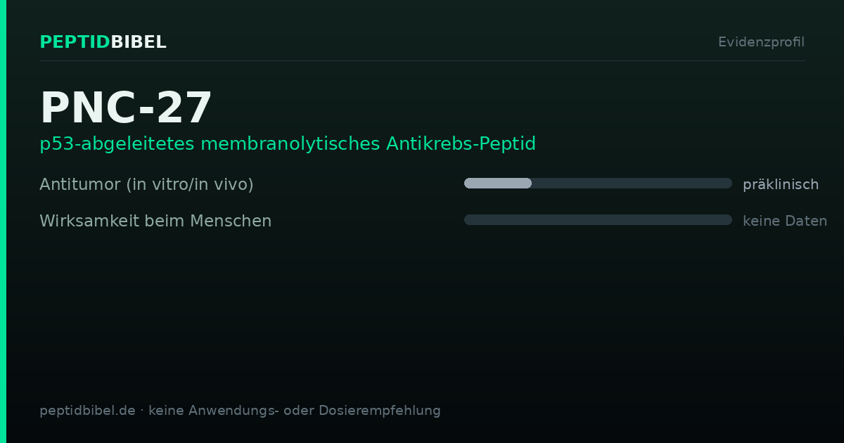 Evidenzprofil von PNC-27: Einstufung der untersuchten Endpunkte