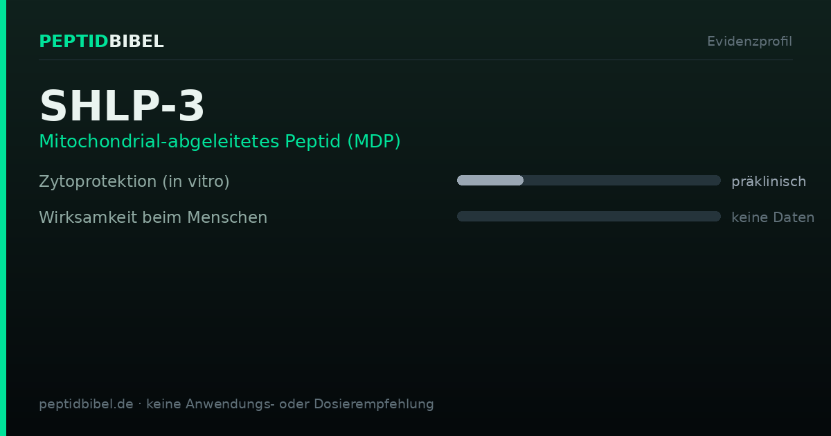 Evidenzprofil von SHLP-3: Einstufung der untersuchten Endpunkte