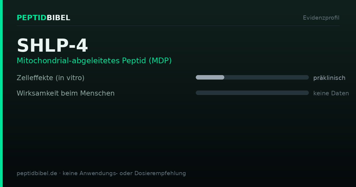Evidenzprofil von SHLP-4: Einstufung der untersuchten Endpunkte