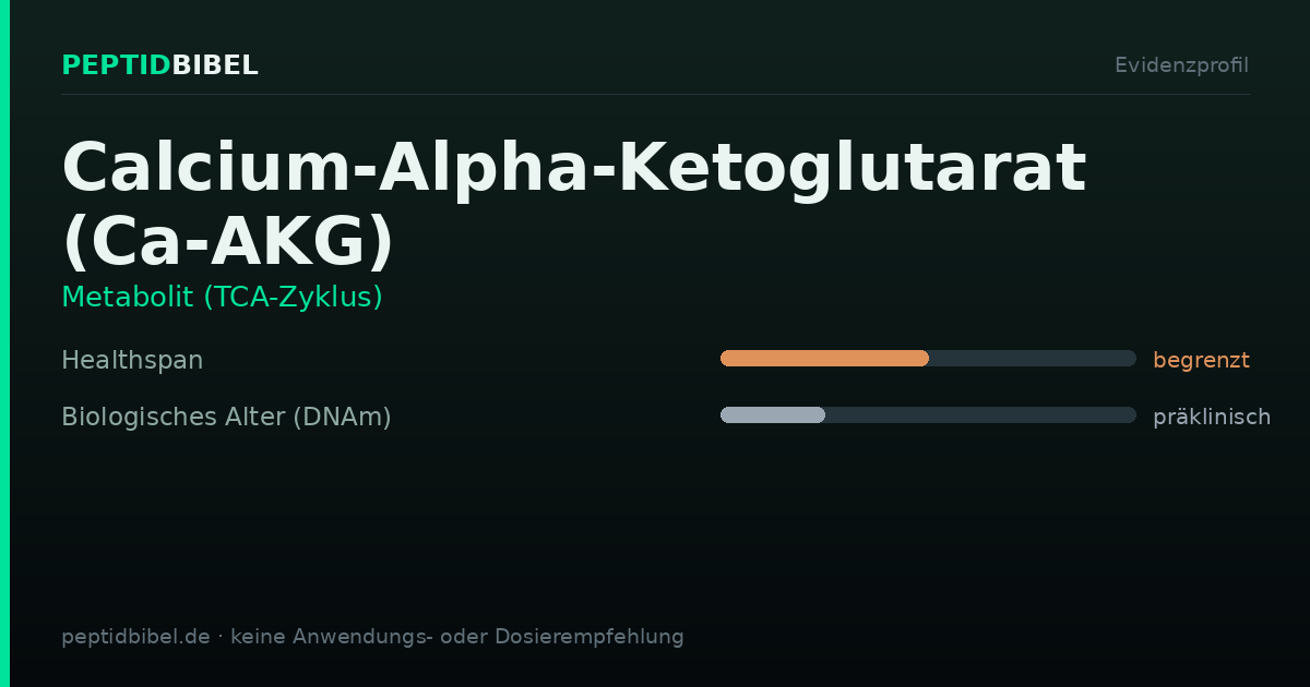Evidenzprofil von Calcium-Alpha-Ketoglutarat (Ca-AKG): Einstufung der untersuchten Endpunkte