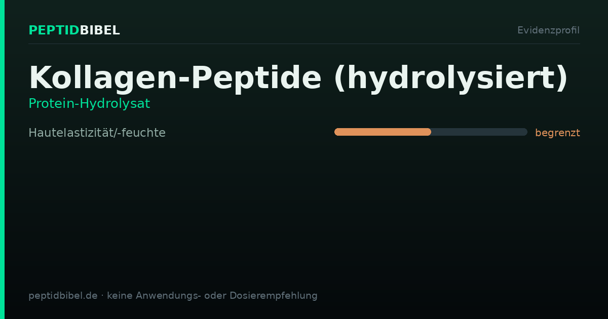 Evidenzprofil von Kollagen-Peptide (hydrolysiert): Einstufung der untersuchten Endpunkte