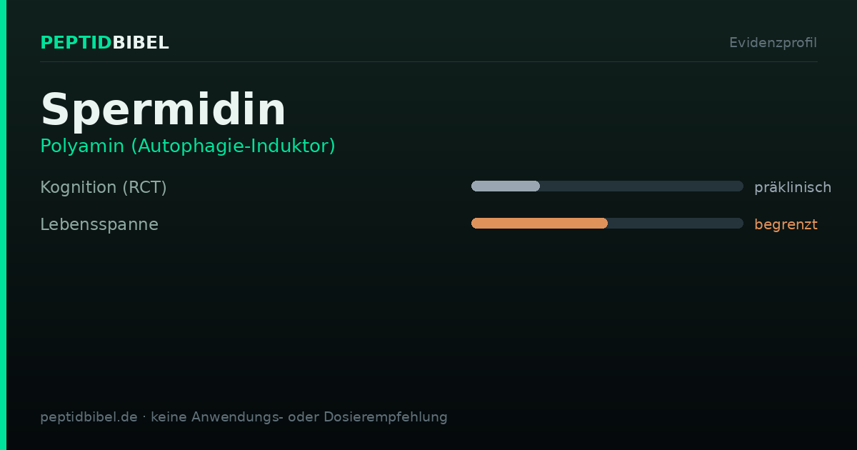 Evidenzprofil von Spermidin: Einstufung der untersuchten Endpunkte