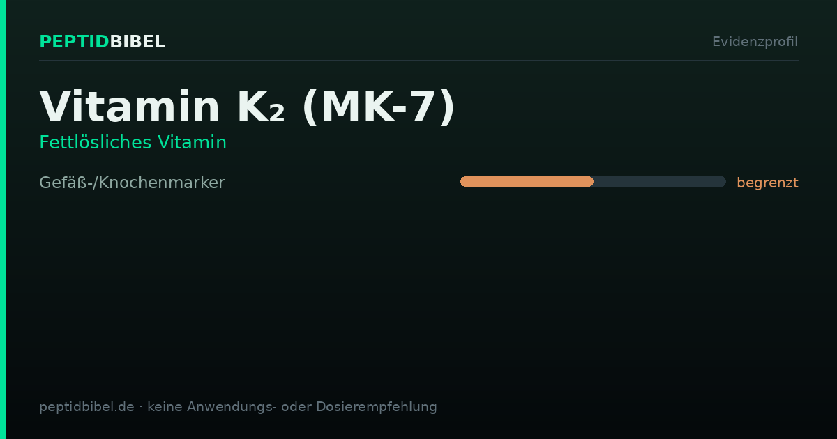 Evidenzprofil von Vitamin K₂ (MK-7): Einstufung der untersuchten Endpunkte