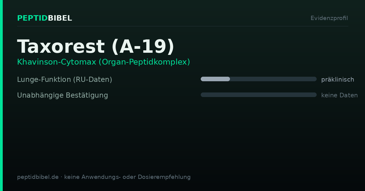 Evidenzprofil von Taxorest (A-19): Einstufung der untersuchten Endpunkte
