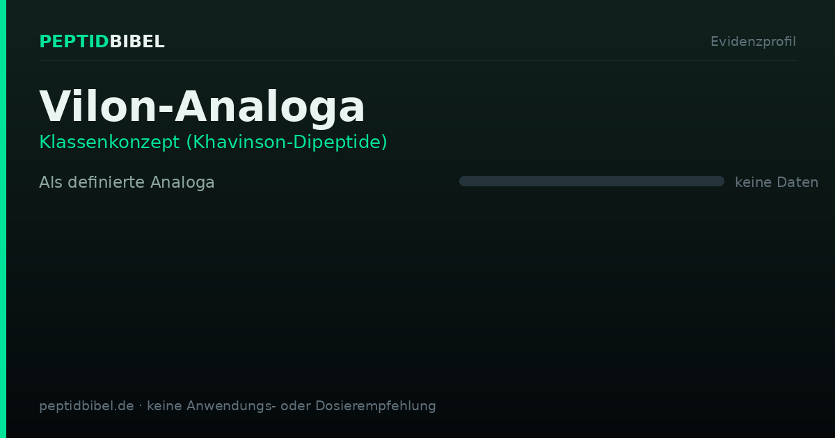 Evidenzprofil von Vilon-Analoga: Einstufung der untersuchten Endpunkte